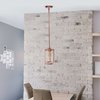 Lalia Home 1-Light 9.25" Adjustable Hanging Cylindrical Clear Glass Pendant with Metal Accents, Rose Gold LHP-3002-RG